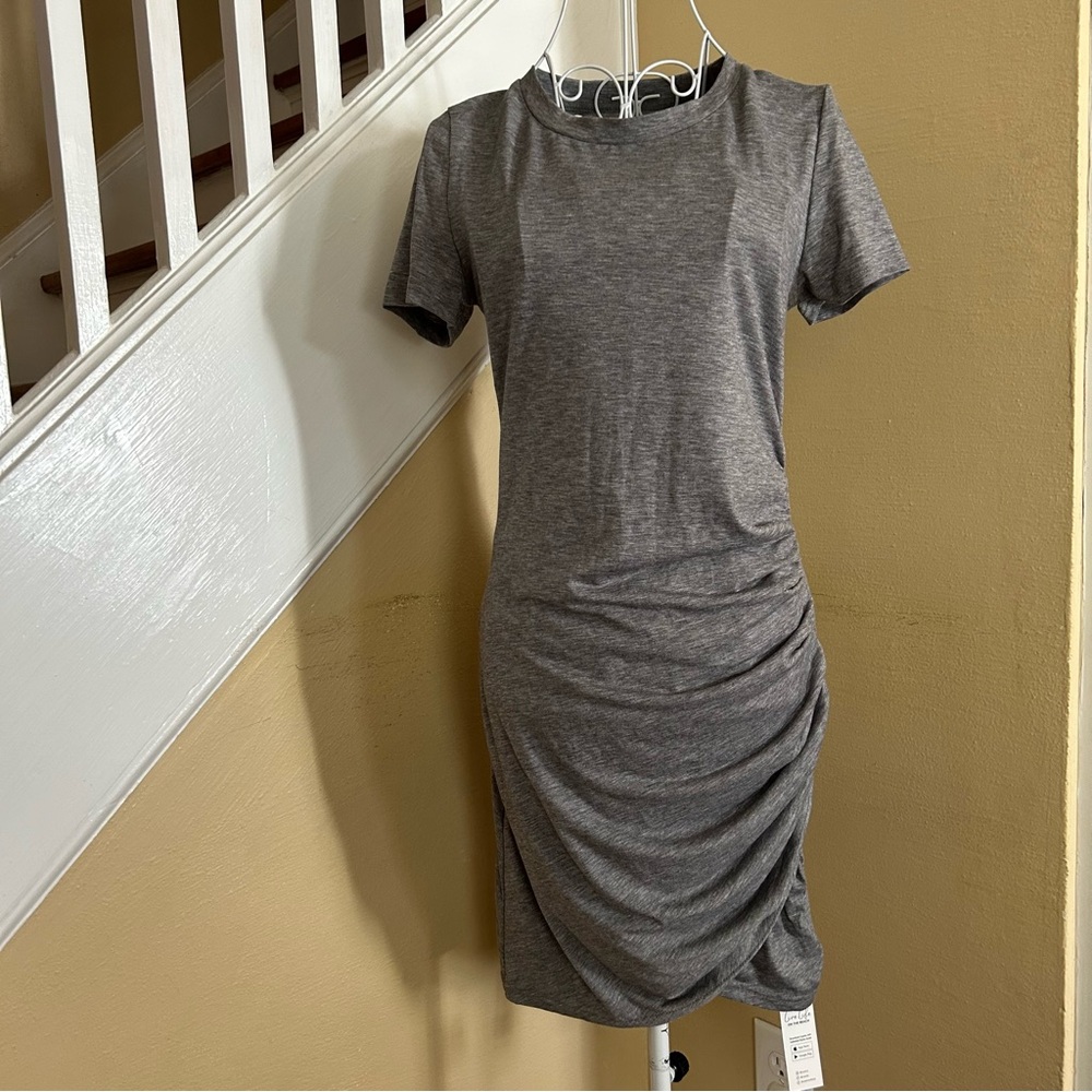 Cupshe Gray Ruched Midi Dress